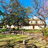 Borgarhus med trädgård och pool