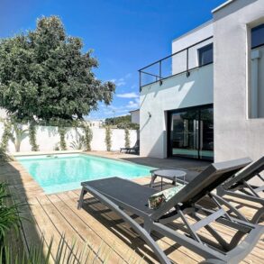 Modern villa med pool, i Sérignan nära Medelhavet